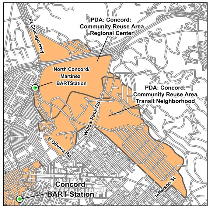 D-8 Contra Costa PDA Investment and Growth Strategy Update Concord Community Reuse Area Transit Neighborhood OVERVIEW The Concord Community Reuse Area Transit Neighborhood is envisioned as an
