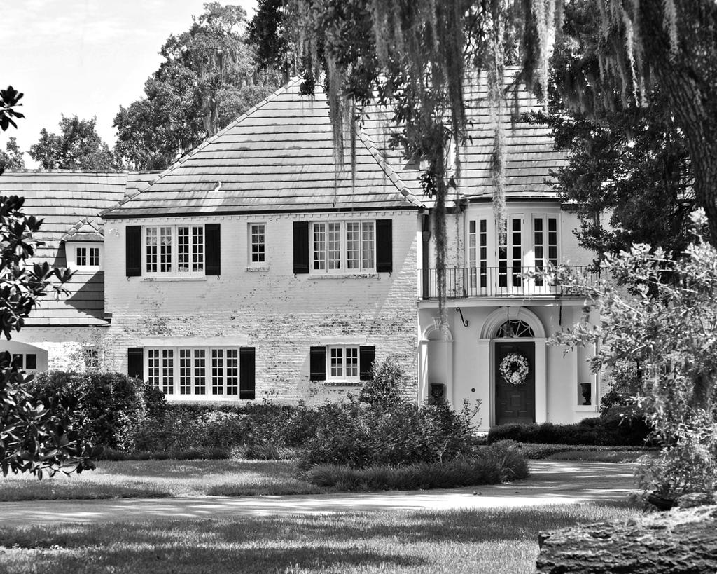 December 505 Peachtree Road, Photo by Gail Peck The residence at 505 Peachtree Road was designed by James Gamble Rogers II in an eclectic style which has French and Dutch Colonial features.