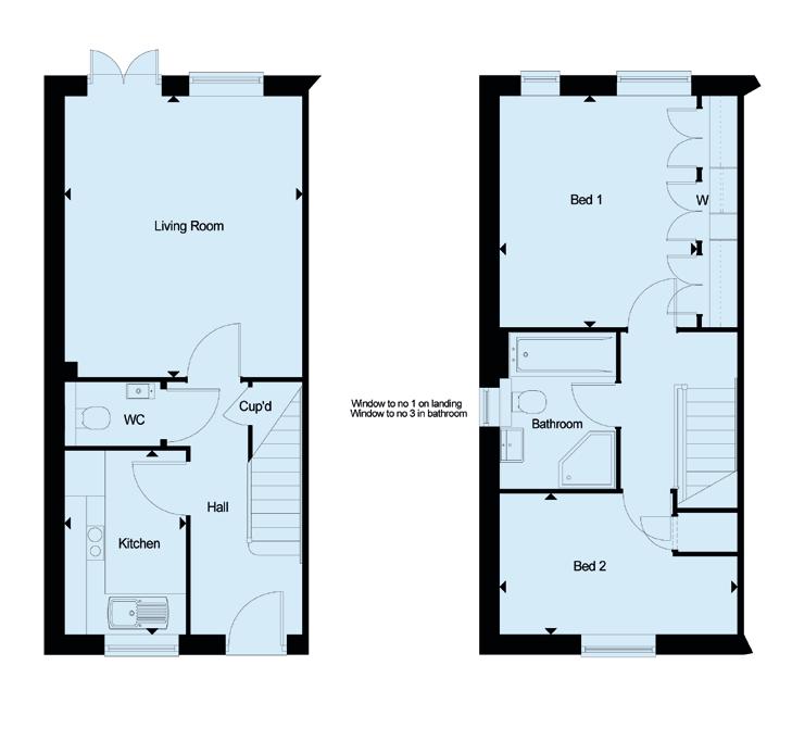 No s 1 & 3 are as the layout shown No 2 is opposite the layout shown GROUND FLOOR Room Metric Imperial Kitchen 2.92m x 1.91m 9 7 x 6 3 Living Room 4.47m x 3.76m 14 8 x 12 4 FIRST FLOOR Bedroom 1 3.