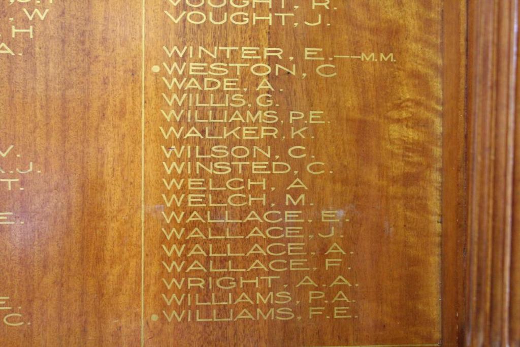 Willis is also remembered on the Lithgow Public School Honour Roll, located inside Lithgow Public School, Eskbank and