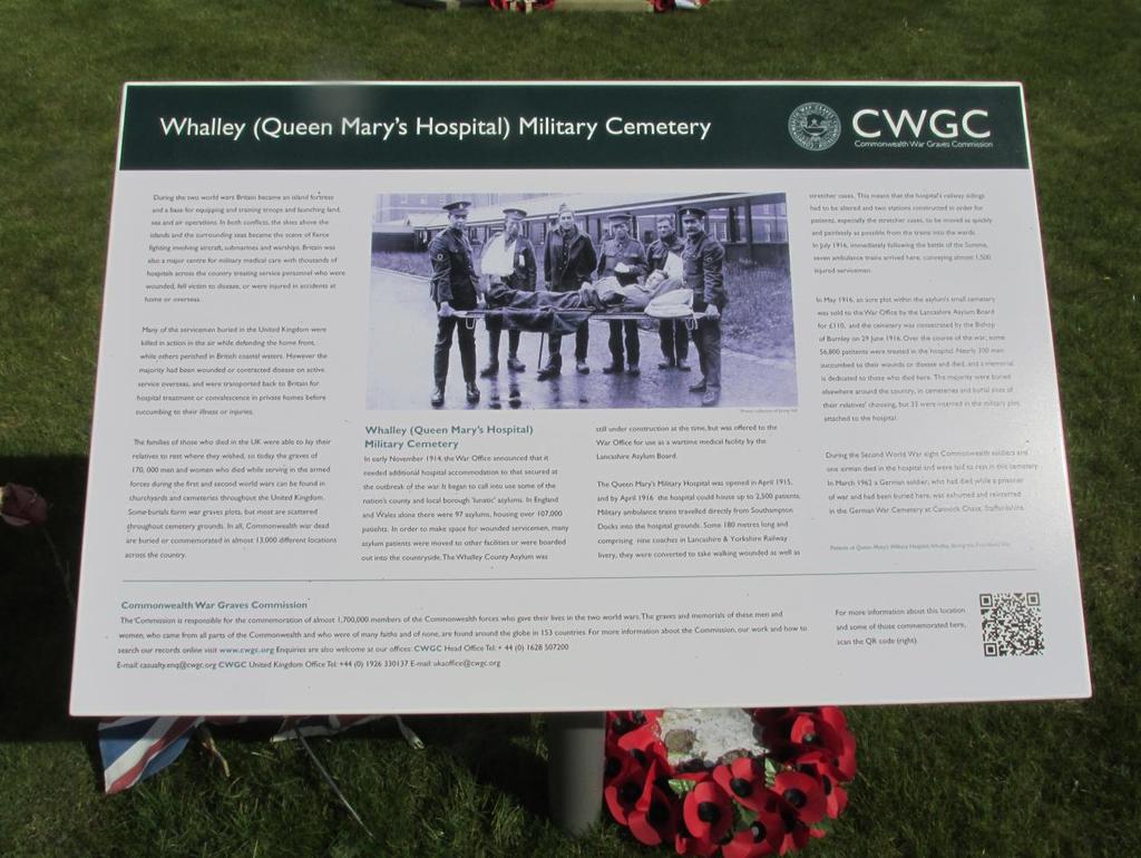 Queen Mary s Hospital Military Cemetery, Whalley, Lancashire, England During the First World War, the 2,000 bed Queen Mary's Military Hospital was housed in the County Asylum at