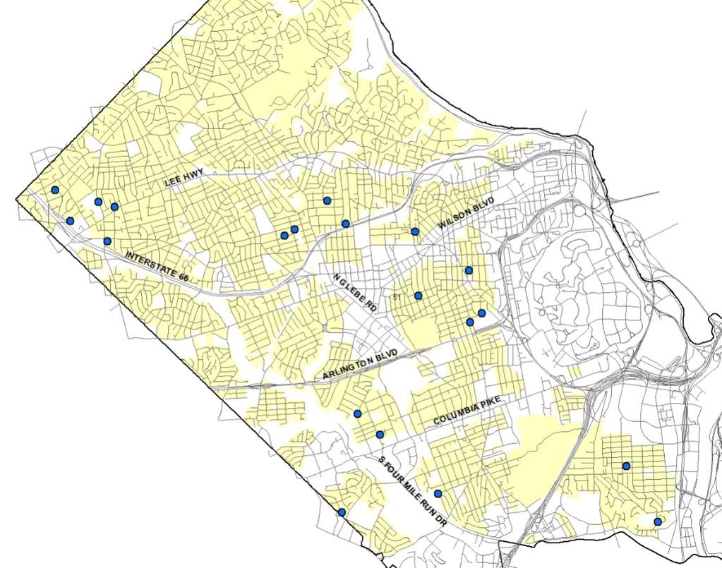 Figure 1: Accessory Dwelling Locations Arlington has averaged two and a half accessory dwellings per year with a high of six approved in 2015 as shown below.