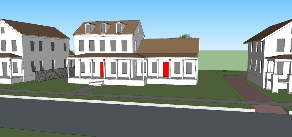 Figure 3: Location of Front Door Would be Allowed Illustration where the main entrance and accessory dwelling entrance may be on same side of house, as long as they are not facing the same direction.
