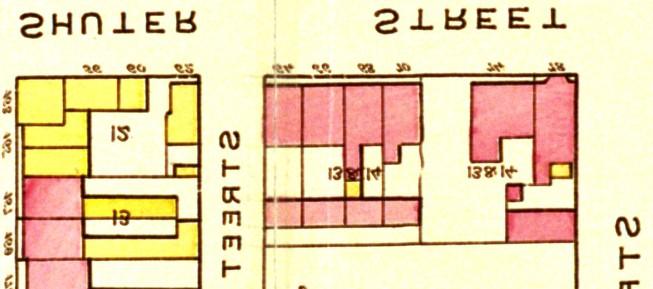 9. Goad's Atlas 1884: the next update to the atlas shows a wood link between the house at 68 Shuter