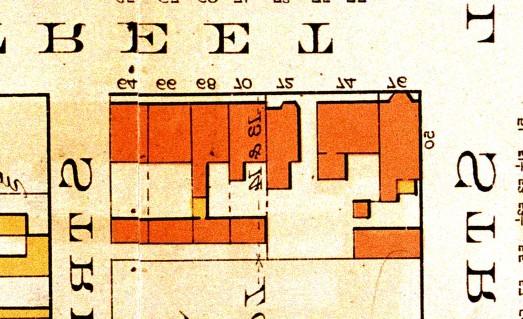 Goad's Atlas, 1890: showing the addition of the building beside (east of) the Edward Cooper Houses.
