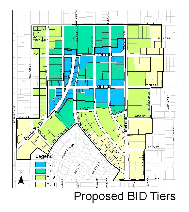The properties in Tier 1 all have direct frontage on 79 th, 80 th or Santa Fe which means that they have very high visibility to people traveling in and out of the downtown.