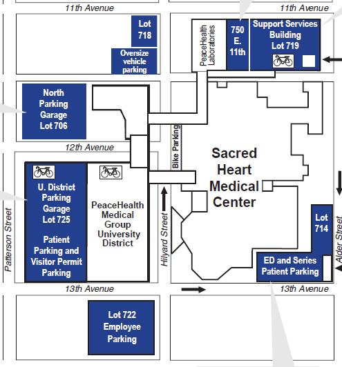 Map of Sacred Heart Medical Center University