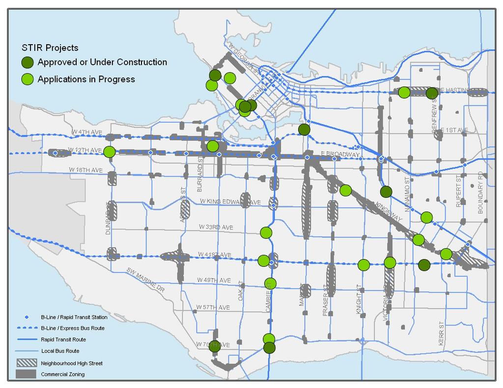 All projects located along arterials,