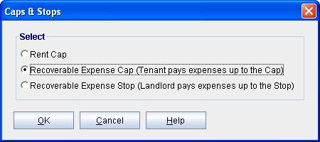 Recoverable Expenses Cap and click Ok. 5.