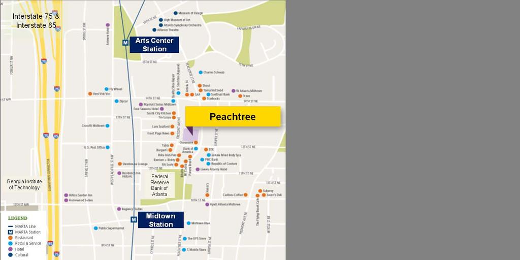Peachtree: Located in Atlanta; World s Busiest Airport (Hartsfield-Jackson International) Excellent Location and Amenities Easily accessible to business