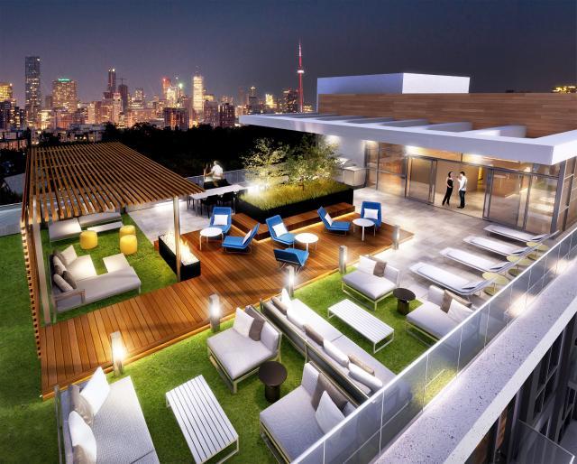 A rooftop terrace will be accessible to all residents within the building and will include a barbecue, gazebo, lounging area and fireplace.