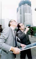 Modernism Architects Kenzo Tange (1913-2005) with I.M. Pei at Nat l