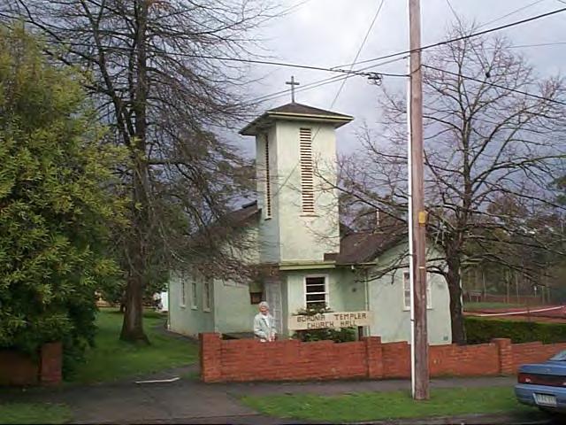 The Boronia Hall as it is now, in 2001 Standing at the fence is