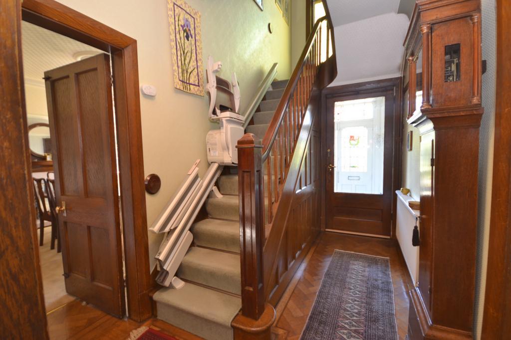 This stunning house was built in 1927 and is packed full of original features from the panelled staircase, solid wood parquet flooring, stained glass windows, bay windows, fireplaces and the stunning