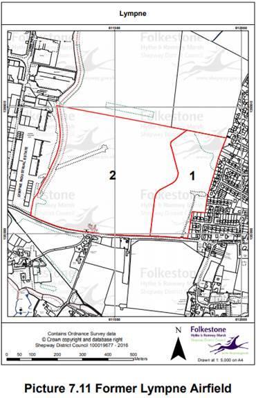 13 4.10 Policy ND6 splits the Former Lympne Airfield site into two separate parcels (PPLP Submission Draft, 2018).