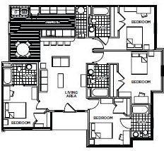 Bedroom 3: is the room closest to the front door and to the right of the kitchen in this diagram.