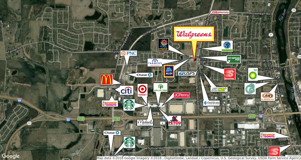 Retailer Map WALGREENS 1051 OAK STREET NORTH