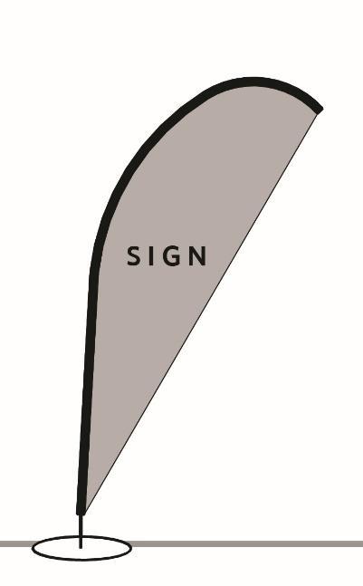 Figure 156.12-B. Banner Flag Sign Banner Sign: A sign typically made of lightweight fabric or other flexible material with or without a frame. Banner Signs do not include Attention Getting Devices.
