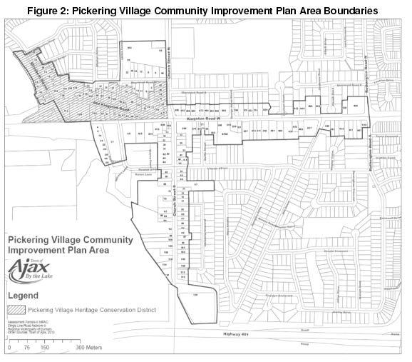 2.7 Pickering Village Land Use and Urban Design Study In 2008, the Town of Ajax approved the Pickering Village Land Use and Urban Design Study to establish a long term vision and design guidelines to