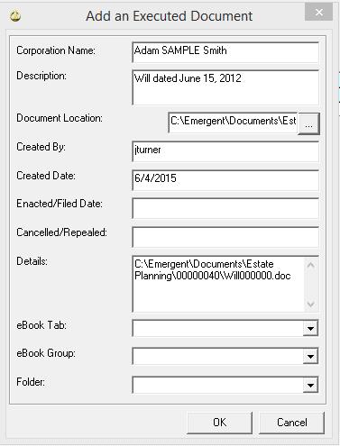 Add a Document Link The Add Executed Document button allows you to add documents (Word, Excel, or PDF only) to the Documents Tab and have it available to all users.