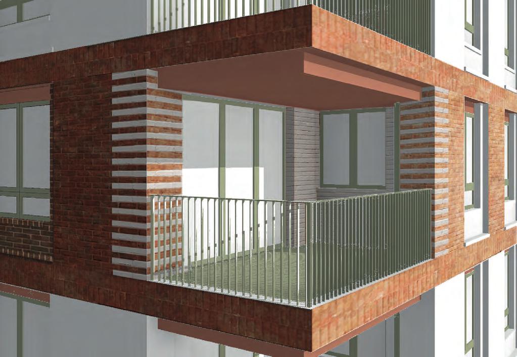 4 Proposed scheme 4.2 Inset Balcony Study DETAIL STUDY Following further feedback from London Borough of Southwark officers, Fig.