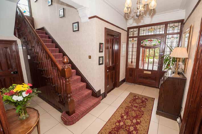 THE PROPERTY COMPRISES: GROUND FLOOR Hardwood front door into: ENTRANCE PORCH: Feature stained glass side panels and original ceramic tiled floor, corniced ceiling, feature pendant lighting leading
