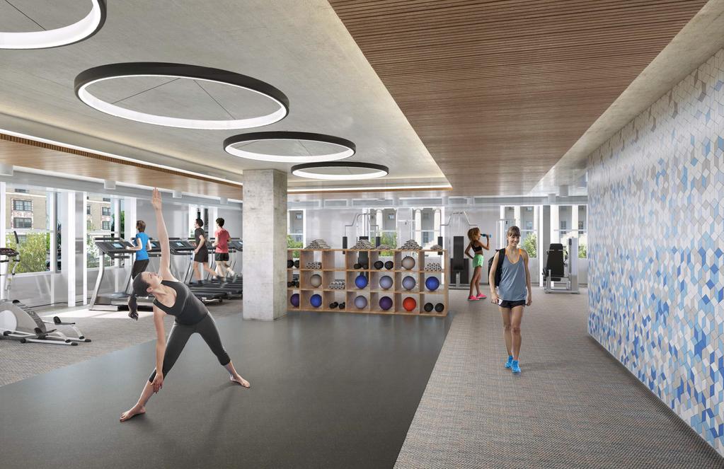 STATE OF THE ART TENANT-ONLY FITNESS CENTER New 6,100 SF tenant-only fitness center located on the 2 nd floor with ample natural light