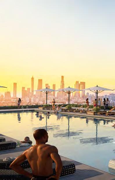 THE HEIGHTS TAKING RECREATION HIGHER Providing residents and guests with exceptional views of the LA city skyline, The Heights is the ultimate rooftop experience featuring 3 acres of recreational