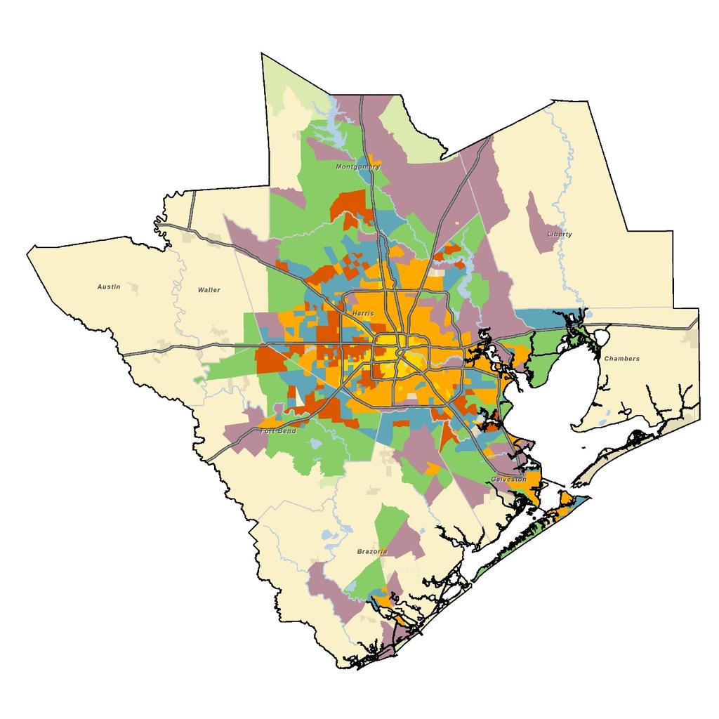 Houston Region Suburbs Characterized Examples: Established