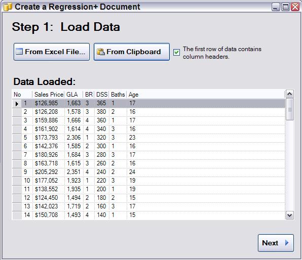 IMPORT FEATURE The data may be loaded directly from an