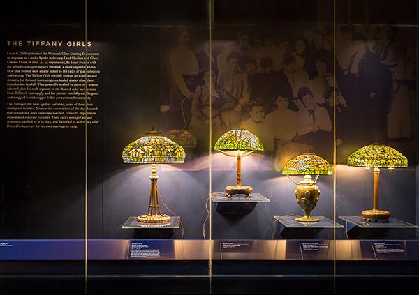 The exhibition celebrates Driscoll and her team of Tiffany Girls, who worked in