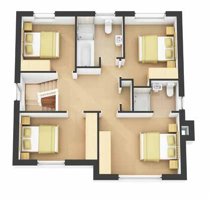 8m Bedroom 3 12 13 x 8 8 3.7m x 2.7m* Bedroom 4 7 3 x 12 6 2.3m x 3.8m Bathroom Total 1,375 sq.ft. 128 sq.m. First Floor Plans are not to scale, dimensions are approximate.