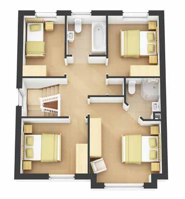 3m Bedroom 3 10 8 x 8 0 3.2m x 2.4m Bedroom 4 10 8 x 7 0 3.2m x 2.1m Bathroom Total 1,250 sq.ft. 116 sq.m. First Floor Plans are not to scale, dimensions are approximate.