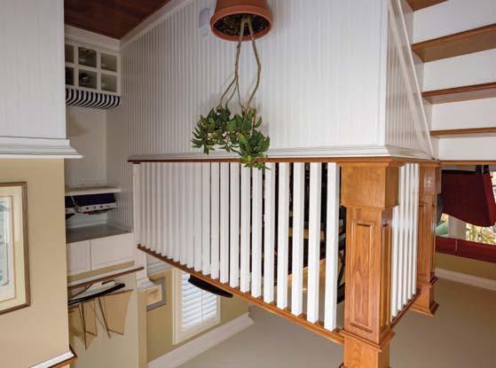 which features beadboard wainscoting; a built-in bench with shoe, coat