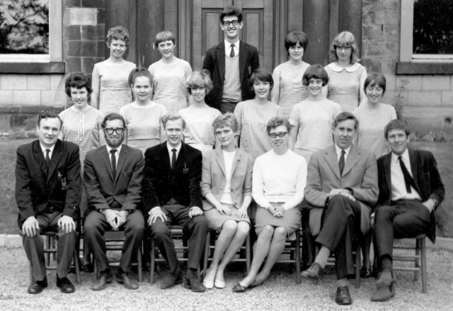 Madrigal Choir 1965-66 Back Row L-R: Patricia Rhodes, Jenny Swift, Dennis Jordan, Gillian Hawcroft, Angela Deighton Middle Row L-R: Kathleen Greasley, Patricia