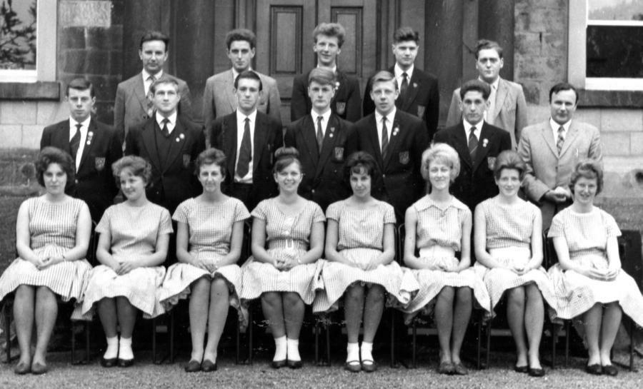 Madrigal Choir 1961-62 Back Row L-R: Mr. C. Owen, Mr. C. Butler, Peter Kaye, Michael Perkins, Mr. D.