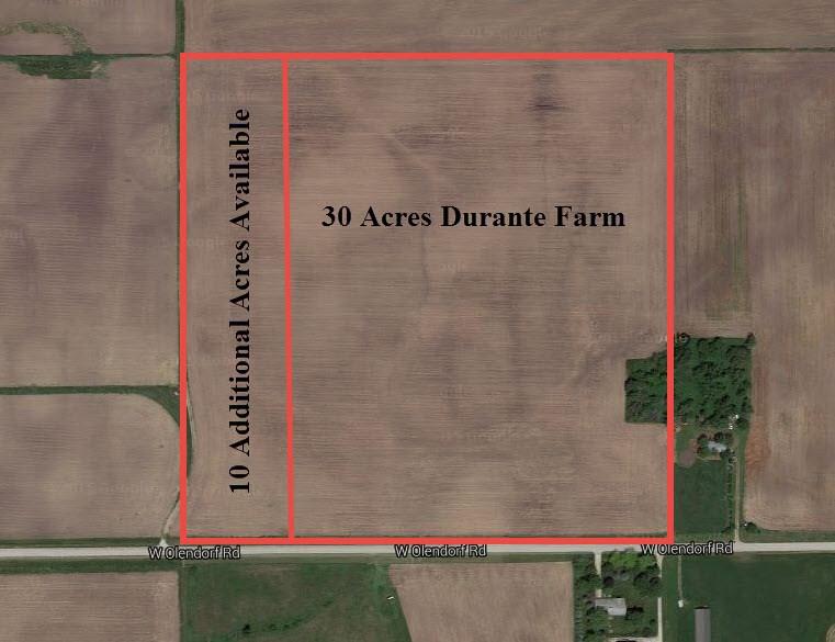 AERIAL MAP 2 OF THE 30 ACRE DURANTE FARM IN MONEE