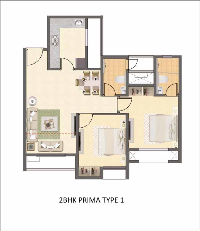 BHK PRIMA - TYPE BHK PRIMA - TYPE 4 4 4 4 WING A WING B WING A WING B A WING - FLAT NO. B WING - FLAT NO. RERA CARPET AREA:.00 SQ. MT. (9 SQ. FT.) ENCLOSED BALCONY AREA: 4. SQ. MT. (44.4 SQ. FT.) A WING - FLAT NO.