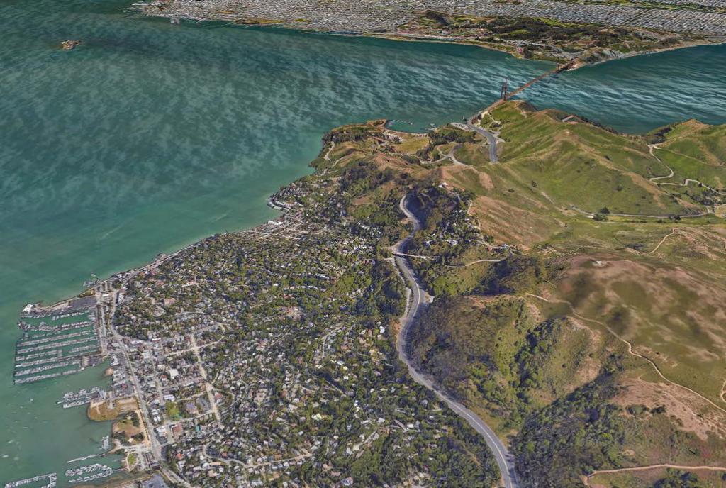 SAN FRANCISCO Aerial Area Map View Bradley Real Estate GOLDEN GATE BRIDGE SAN