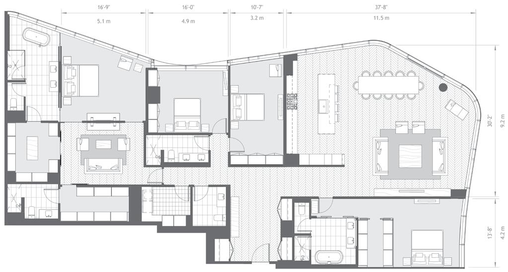 penthouse b penthouse a 3 bedrooms, 3 bathrooms Interior: 2,492 Sq Ft / 232 Sq M 4 bedrooms, 4.