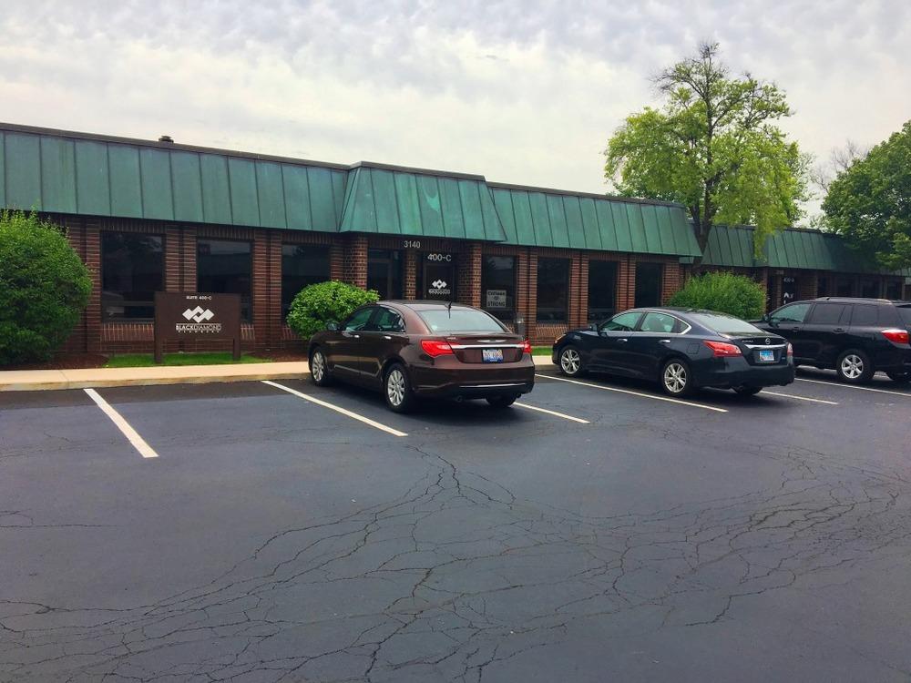 building, single story office complex with a variety of suite configurations and sizes available for lease.