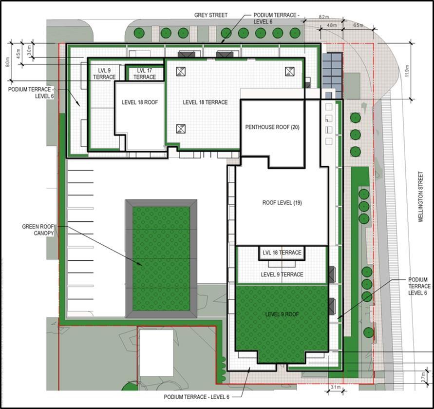 Urban Design Brief 147-149 Wellington Street + 253-257 Grey Street London ON April 2018 Figure 7 Proposed Site Plan (excerpt) Contribute to the renewal of the Wellington Street corridor; Visually