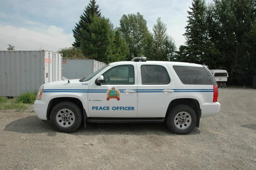 The MD of Foothills Patrol Vehicle The MD of Foothills Patrol Vehicle was a 2008 Chevrolet Tahoe. Figure 4 Shows the Peace Officer vehicle involved in the incident.