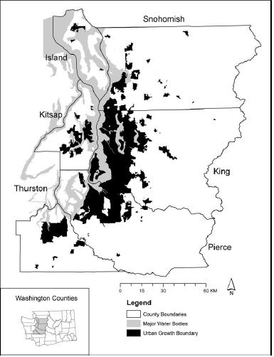 Urban Growth Boundary Hepinstall Cymerman J CSHLR. Urban growth patterns and growth management boundaries in the Central Puget Sound, Washington, 1986 2007. Urban Ecosyst. Urban Ecosystems.