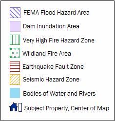 * Please read the report for further information This map is for your aid in locating natural hazard areas in relation to the subject Property described above.