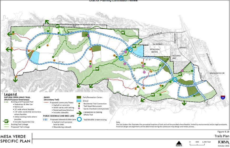 FIGURE C: TRAILS / RECREATION PLAN Open Space Perhaps the largest difference between the current Mesa Verde project and the prior versions of the Specific Plan is the amount of land dedicated to open