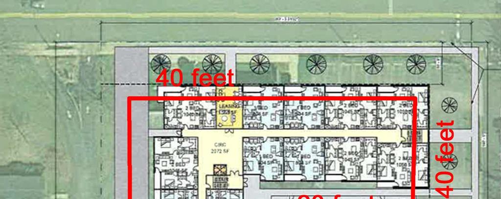 96 square feet Maximum 44 dwelling units X 1,200 square feet = 52,800 square feet (1.212 acres) Proposed Plan 17,530 square feet 1.47 acres = 64,033.2 square feet (1,455.