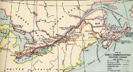 The Grand Trunk Railway, (blue lines) built under the direction of Casimir Stanislaus Gzowski, (from Montreal,