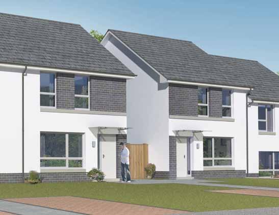 bedroom sem-detached / end-terrace Plots 1 4 terraced home (Plot 1) and a bed semfloor features a comfortable lounge.