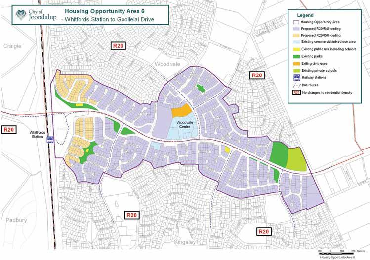 61 Housing Opportunity Area 6 Whitfords Station to Goollelal Drive proposed R-Code changes Features Connecting people to places Whitfords Station - a transport hub where train and bus services are